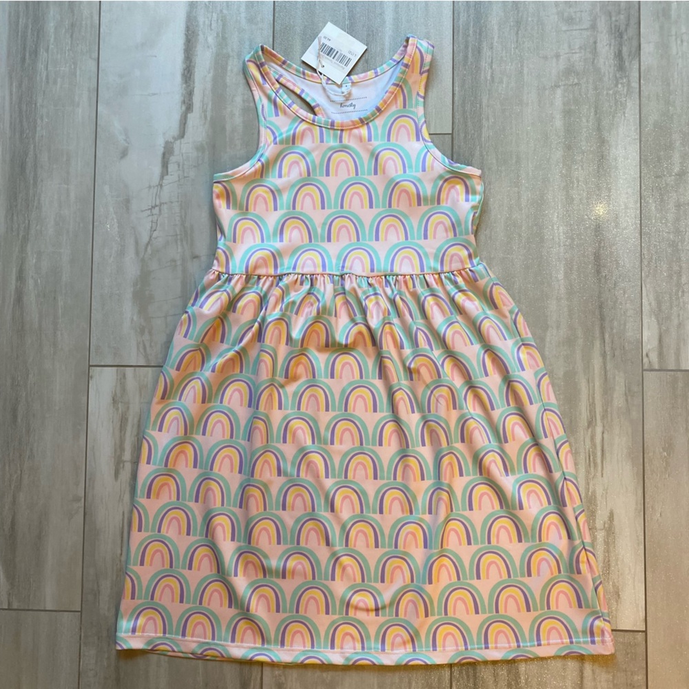 NWT Honesty Colorful Rainbow Racerback Tennis Activewear Dress, girls L (12)